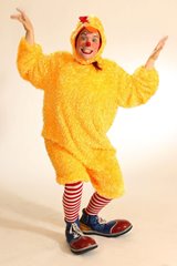 Drouille le poulet c'est un clown pour le souper?  NON,  mais une super animation pour le restaurant, un anniversaire spécial ou une thématique de Pâques dans un centre commercial.