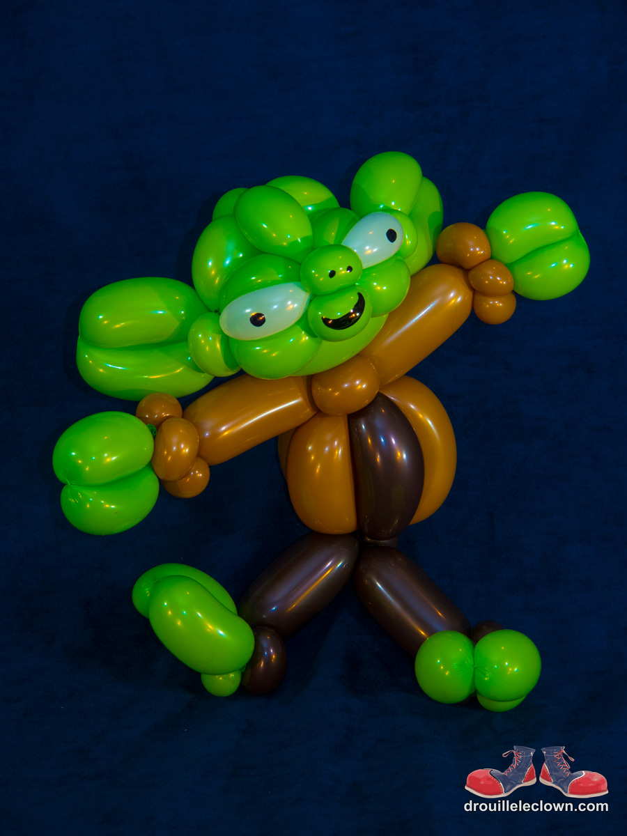 Je ne connais absolument rien de STAR WARS mais je sais que mon clown a beaucoup de fans des personnages comme YODA! 